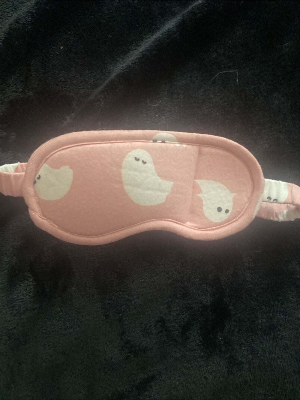 Source Unknown Pink Kids Sleep Mask with White Ghosts